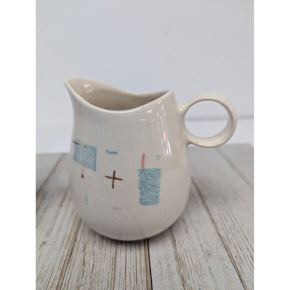 Vintage Set of Vernonware Metlox Heavenly Days Sugar Dish Creamer with Lid MCM - Picture 2 of 12